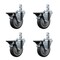 Service Caster 4'' Thermoplastic Rubber Swivel 3/4'' Square Stem Caster Set with Brake, 4PK SCC-SQ20S414-TPRB-PLB-34-4 - alternate 1